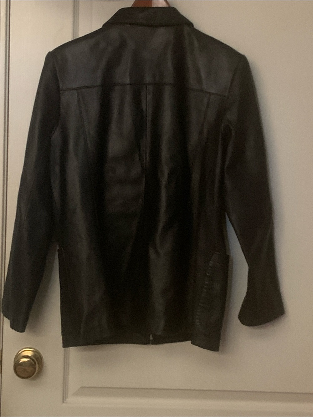 Alfani Black Leather Zip-Front Women's Jacket - Picture 2 of 6